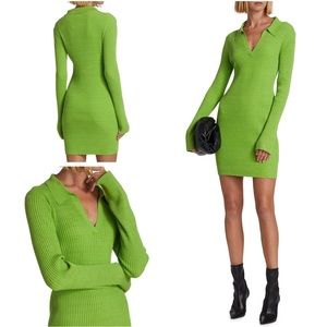 NWT Helmut Lang Green Marl Knit Mini Dress